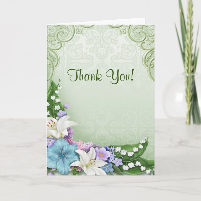 Assorted Flowers All Ocassion Thank You Note Card (Front)