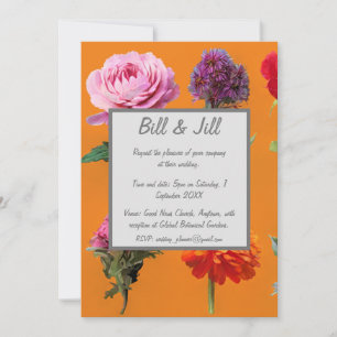 Assorted Flowers Daisy Wedding Invitation