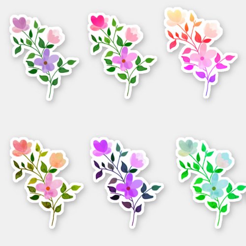 Assorted Flowers Sticker Set
