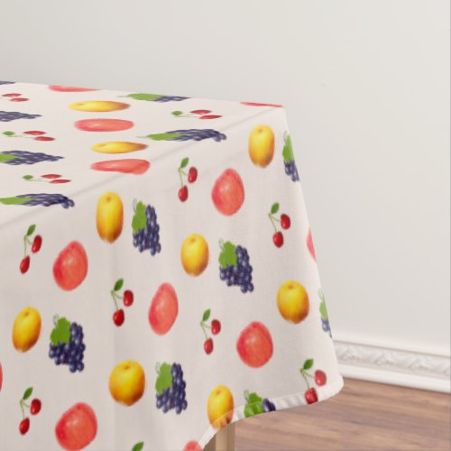 Assorted Fresh Fruits on Light Beige Tablecloth