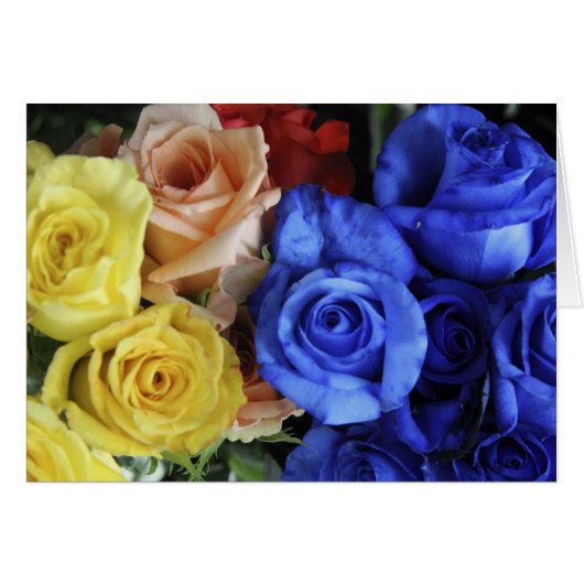 Assorted fresh rose bouquets cards (Front Horizontal)