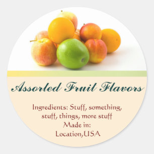 Assorted Fruit Flavor Labels