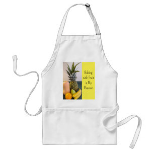 Assorted Fruit Photo Colorful Bright Yellow Baker Adult Apron