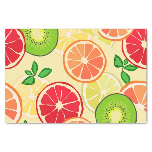 Assorted Fruit Slices Platter Pattern Decoupage Tissue Paper