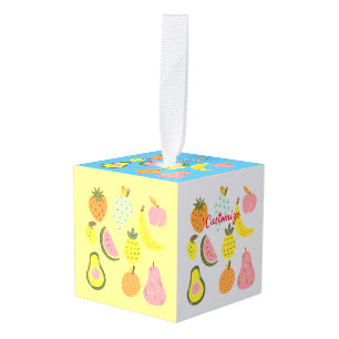 Assorted Fruits Collection Thunder_Cove Cube Ornament