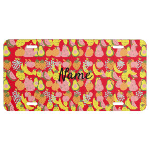 Assorted Fruits Collection Thunder_Cove License Plate