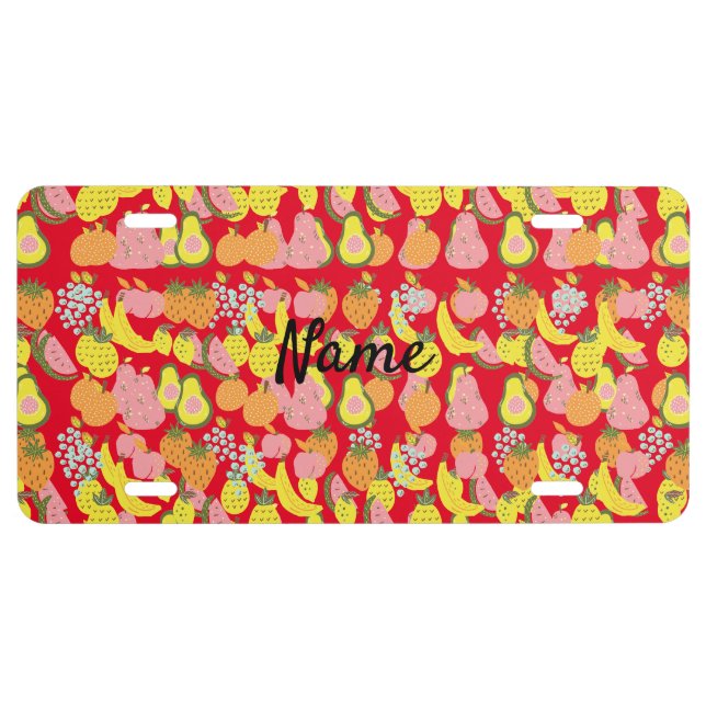Assorted Fruits Collection Thunder_Cove   License Plate (Front)