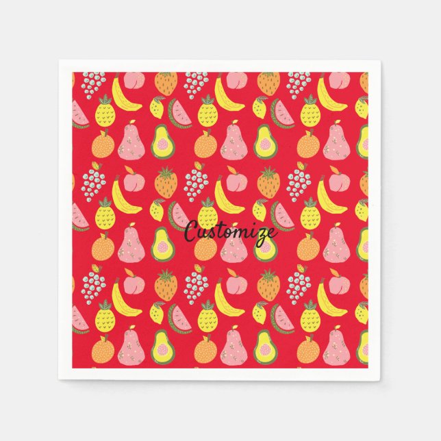 Assorted Fruits Collection Thunder_Cove  Napkins (Front)