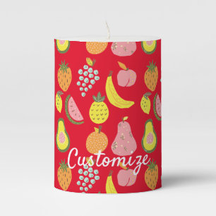 Assorted Fruits Collection Thunder_Cove Pillar Candle