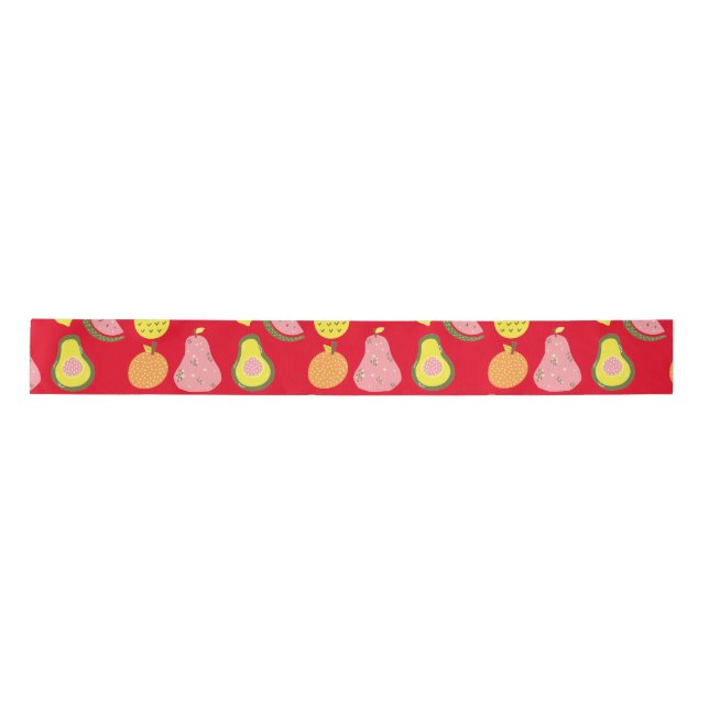 Assorted Fruits Collection Thunder_Cove  Satin Ribbon (Front)
