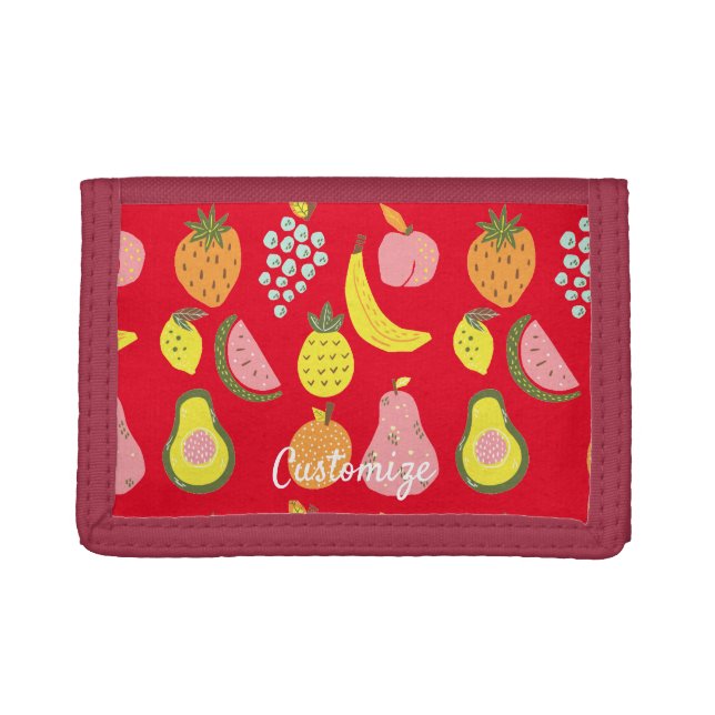 Assorted Fruits Collection Thunder_Cove   Trifold Wallet (Front)