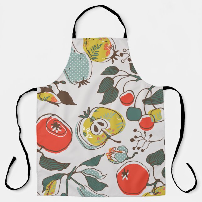 Assorted fruits, colorful seamless pattern. apron (Front)