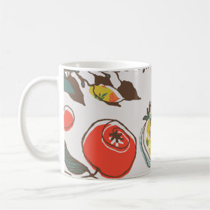 Assorted fruits, colorful seamless pattern. coffee mug