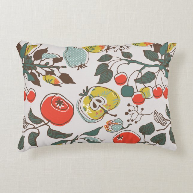 assorted fruits. seamless pattern accent pillow (Front)