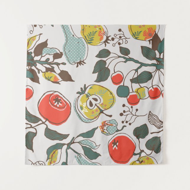 assorted fruits. seamless pattern tapestry (Front)