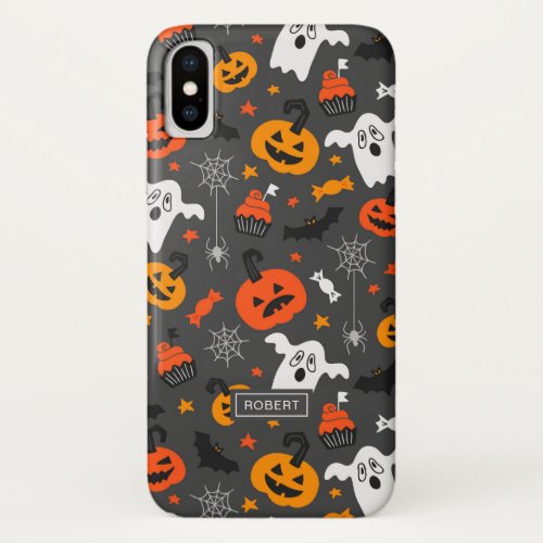 Assorted Halloween symbols pattern iPhone XS Case