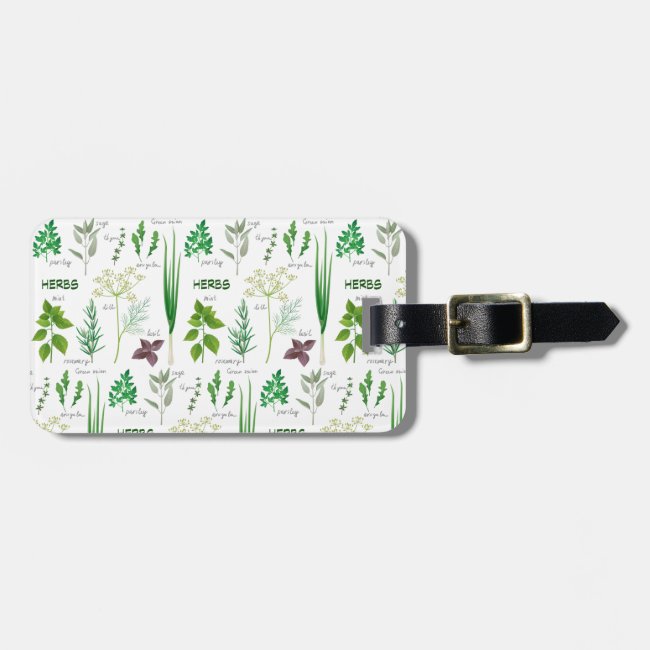 Assorted Herbs Herbal Design Luggage Tag