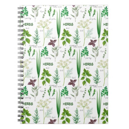 Assorted Herbs Herbal Design Notebook