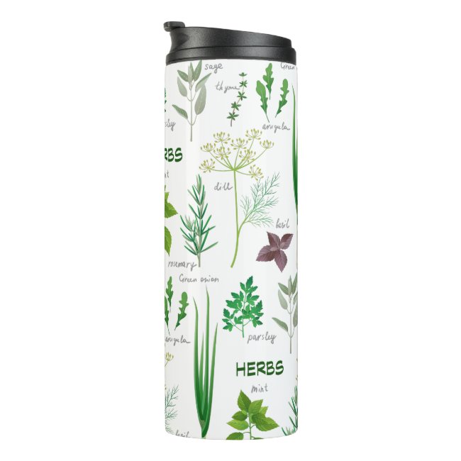 Assorted Herbs Herbal Design Thermal Tumbler