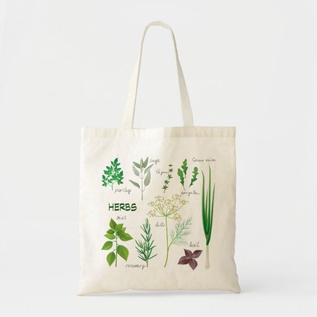 Assorted Herbs Herbal Design Tote Bag