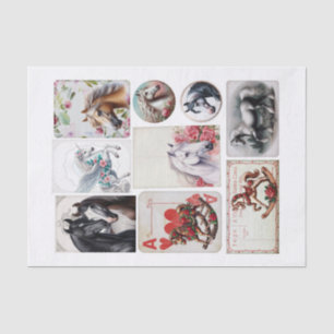 Assorted Horse-Themed Ephemera Fussy Cuts Tissue Paper