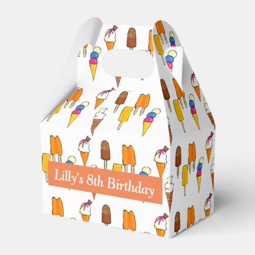 Assorted Ice Creams Birthday Favor Box