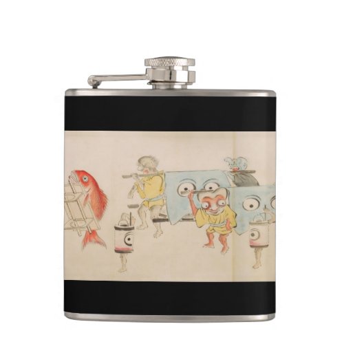 Assorted Japanese Yokai Emaki Flask