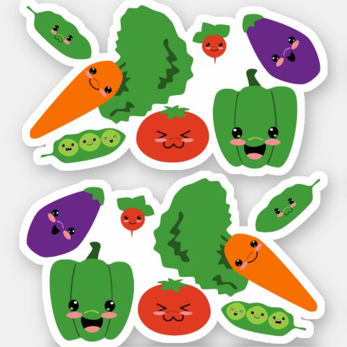 Assorted Kawaii Vegetable Friends Sticker