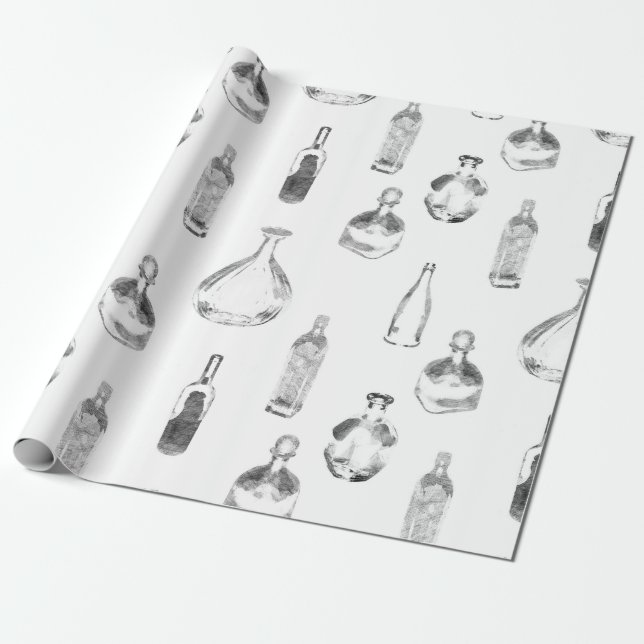 Assorted liquor bottles  wrapping paper (Unrolled)