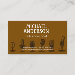 Assorted Microphones Podcast Host Business Card