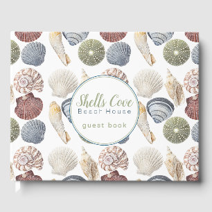 Assorted Multi-Colored Sea Shells Beach Rental Guest Book