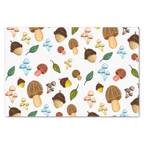 Assorted Mushroom Acorn and Leaf  Tissue Paper