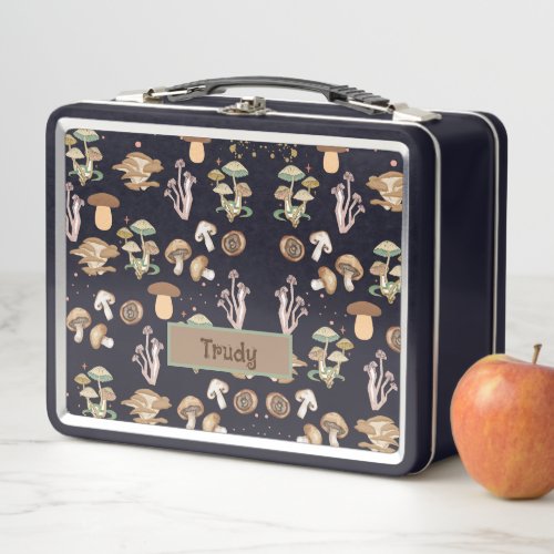 Assorted Mushrooms Personalized Metal Lunch Box