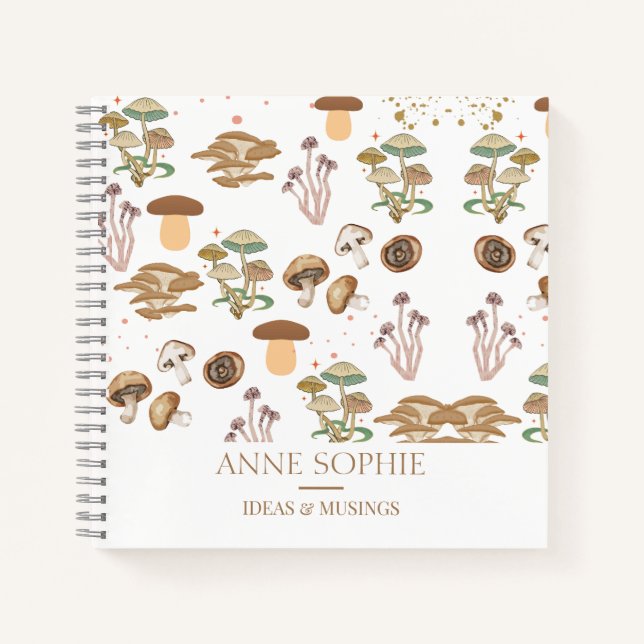 Assorted Mushrooms Personalized Notebook (Front)