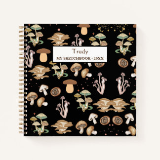 Assorted Mushrooms Personalized Sketchbook Notebook