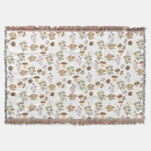 Assorted Mushrooms Throw Blanket