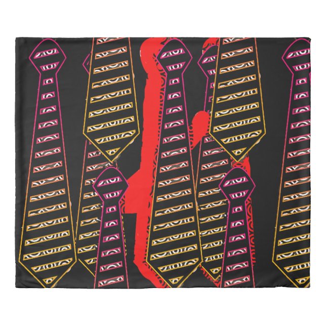 Assorted Novelty Ties King Duvet Cover (Front)