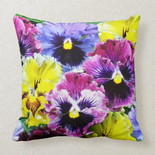 Assorted Pansies Throw Pillow