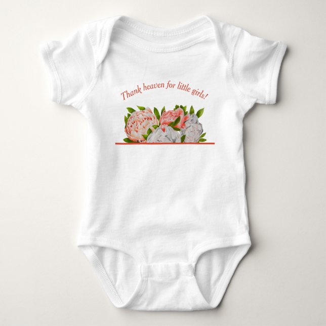 Assorted Peonies on a Baby Bodysuit (Front)