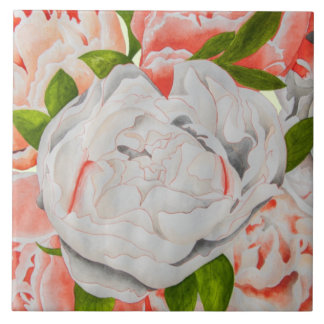 Assorted Peonies on a Ceramic Tile (E)