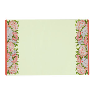 Assorted Peonies on a Laminated Placemat