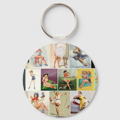 Assorted Pinups Pin Up Art Keychain