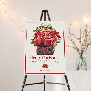 Assorted Presents Christmas Holiday Party Welcome Foam Board