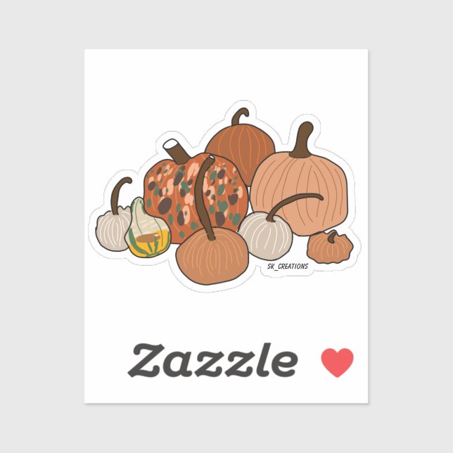 Assorted Pumpkins  Sticker (Sheet)