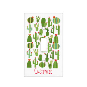 Assorted Red-flowered Cactus Plants Thunder_Cove Light Switch Cover