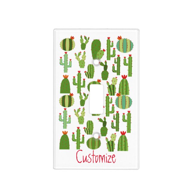 Assorted Red-flowered Cactus Plants Thunder_Cove Light Switch Cover (Front)