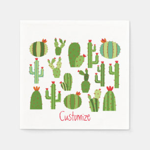 Assorted Red-flowered Cactus Plants Thunder_Cove Napkins
