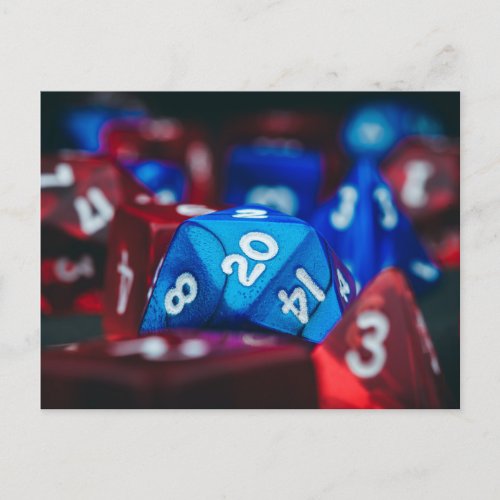 Assorted Role Playing Polyhedral Dice Postcard