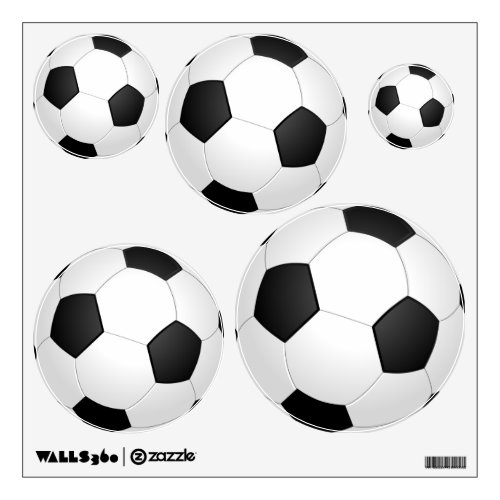 Assorted Soccer Ball Wall Decal Set