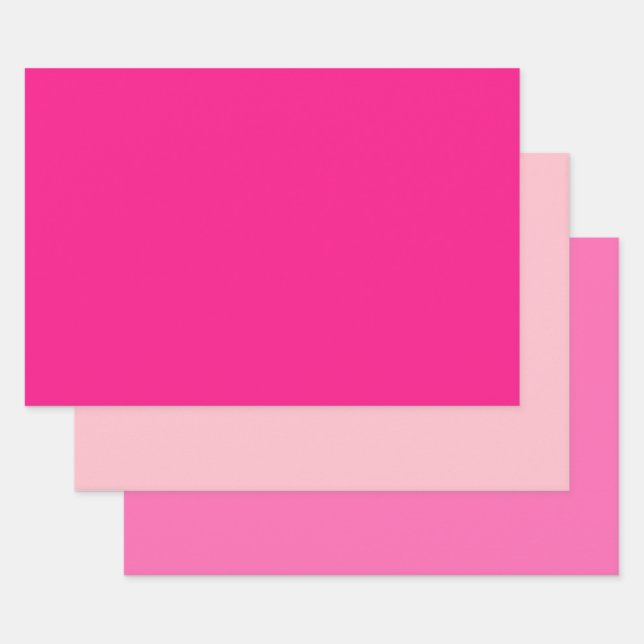 Assorted Solid Pink Wrapping Paper Sheets (Set)